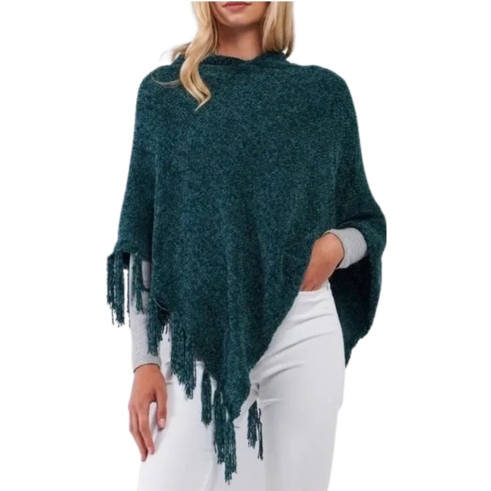Chenille Hooded Poncho